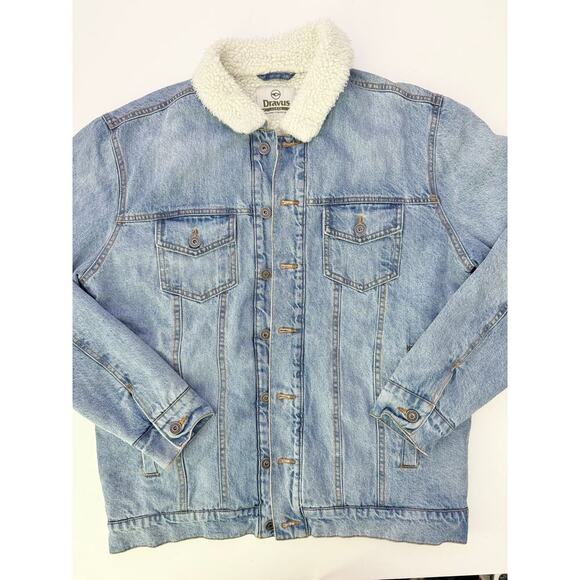 Dravus lightwash oversized sherpa denim jacket - size large - Picture 7 of 7